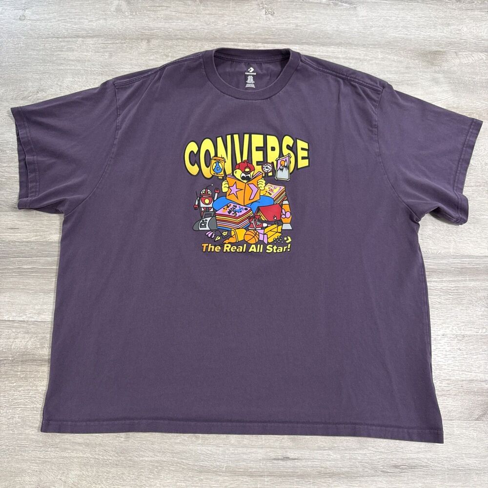 Converse Shirt The Real All Star Heavyweight Men’s 2XL Purple Retro